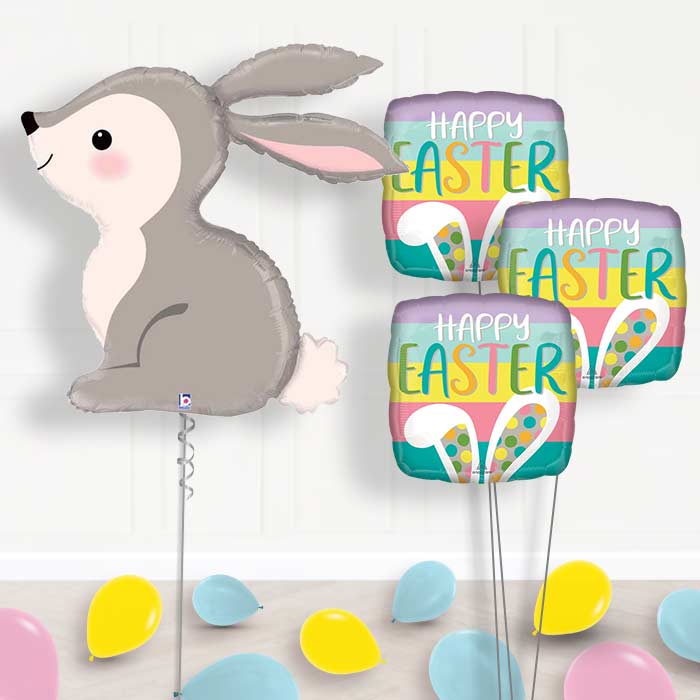Easter Bunny Helium Balloon Bouquet - Themed Bouquet and Latex | Party Save Smile