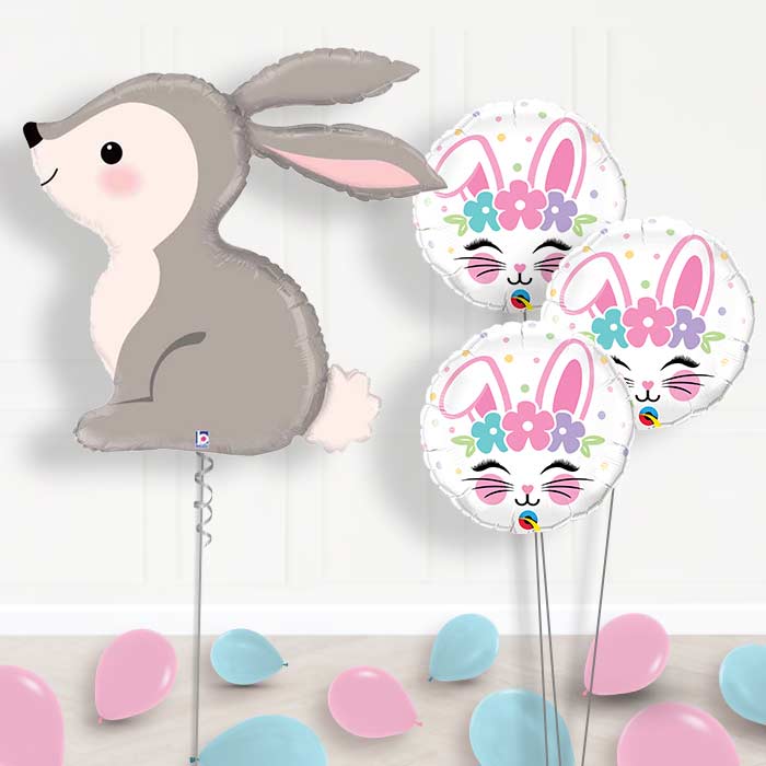 Bunny Rabbit Helium Balloon Bouquet - Themed Bouquet and Latex | Party Save Smile