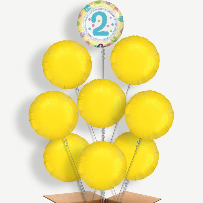Colourful Spots 2nd Birthday Helium Balloon Bundle | Party Save Smile
