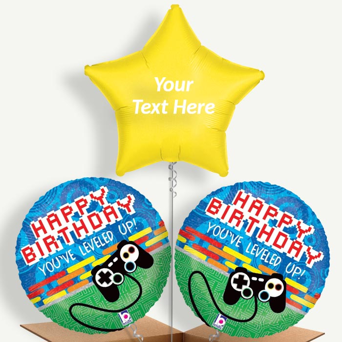 Personalisable Happy Birthday Game Controller Helium Balloons | Party Save Smile