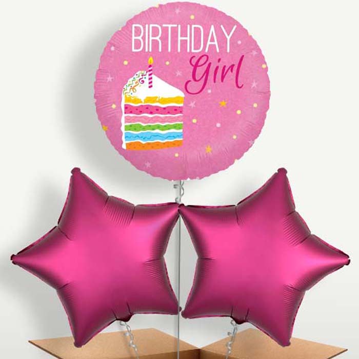 Birthday Girl Cake Pink Bunch of Balloons | Party Save Smile