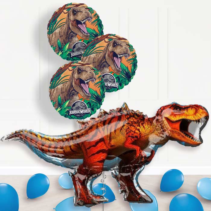 Jurassic World T-Rex Balloon Bouquet Delivery - 1 x Giant Balloon with Themed Bouquet and Latex | Party Save Smile