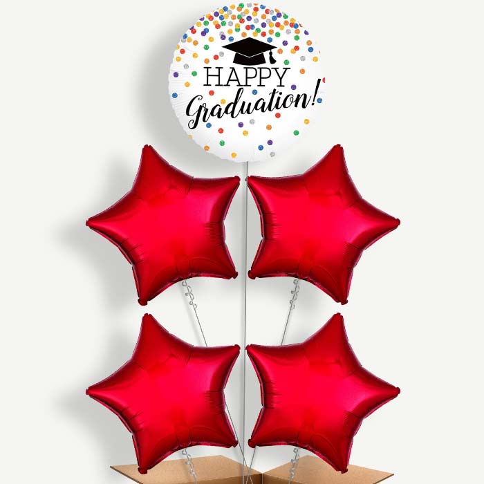 Confetti Happy Graduation Helium Cluster Balloons | Party Save Smile