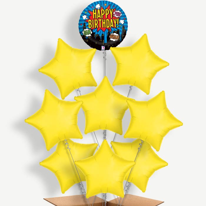 Superhero Happy Birthday Helium Balloon Bundle | Party Save Smile