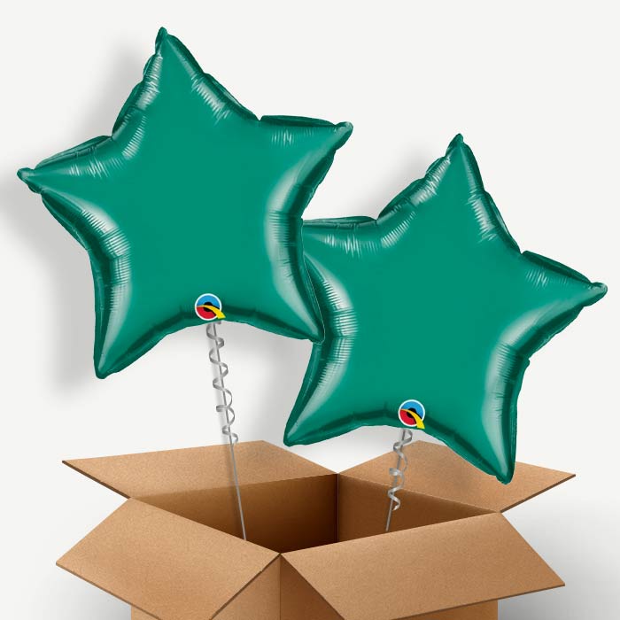 Teal Blue Star Helium Balloon Two | Party Save Smile