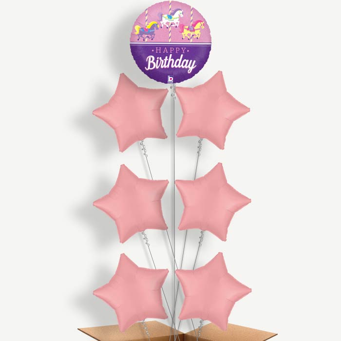 Carousel Horse Balloon Arrangement Inflated with Helium | Party Save Smile