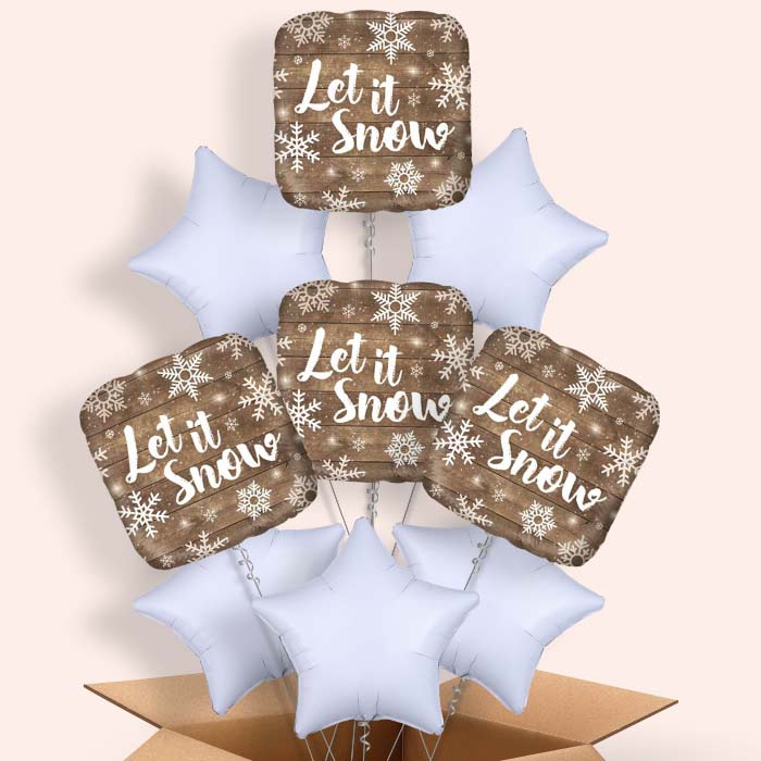 Let It Snow Chirstmas Helium Balloon in a Box - 9 Balloon | Party Save Smile