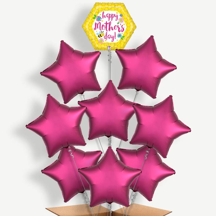 Mother's Day Bee Balloon Bundle Inflated with Helium | Party Save Smile