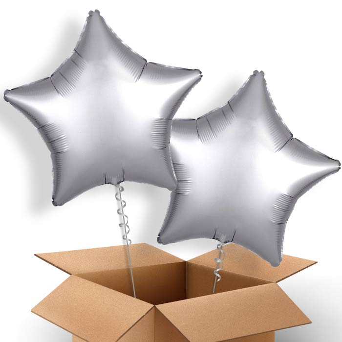 Platinum Grey Star Helium Balloon Couple | Party Save Smile