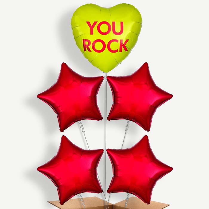 You Rock Candy Heart Helium Balloon Cluster | Party Save Smile