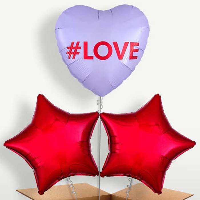 #Love Candy Heart Bunch of Balloons inflated with Helium | Party Save Smile