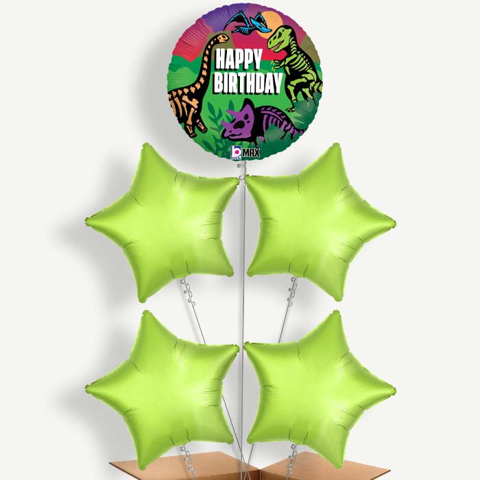Jurassic Birthdays Balloon Clusters Inflated with Helium | Party Save Smile