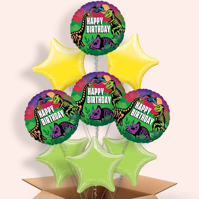 Jurassic Birthday Helium Balloons Delivery - 9 Balloon | Party Save Smile