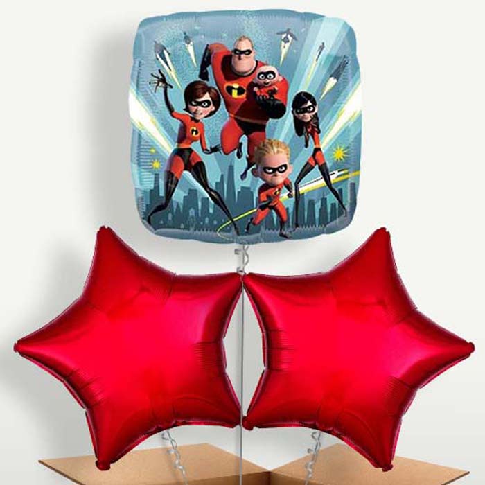 Incredibles 2 Balloon Bunches inflated with Helium | Party Save Smile