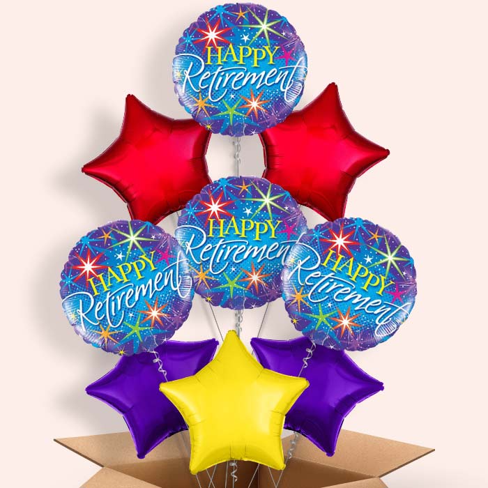 Stars Happy Retirement Helium Balloon in a Box - 9 Balloon | Party Save Smile
