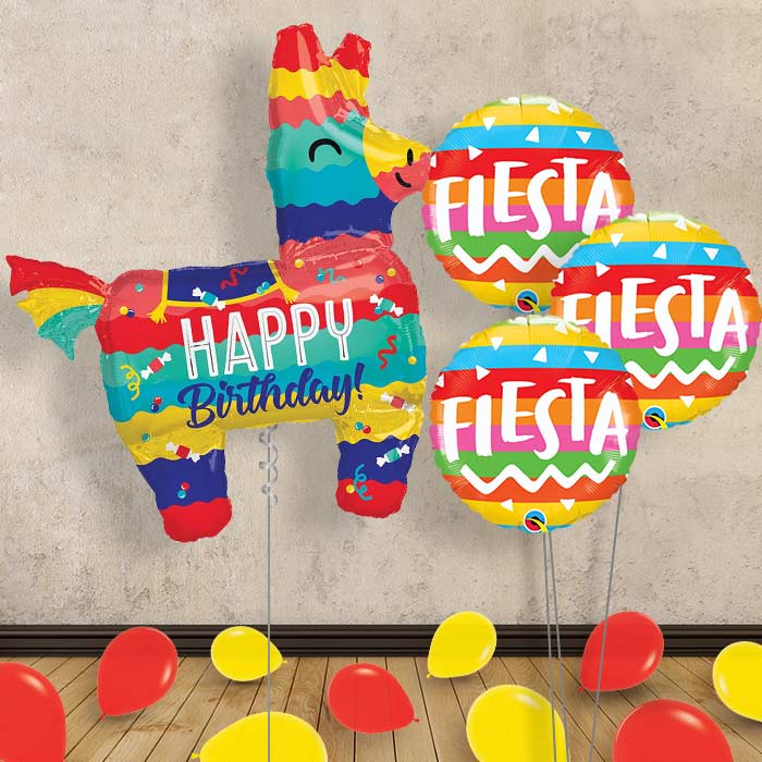 Mexican Balloons Display in a Box - Birthday - Themed Bouquet and Latex | Party Save Smile