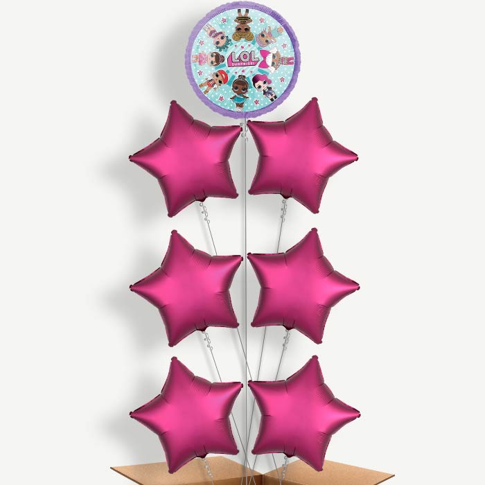 Lol Surprise Purple Balloon Arrangement Inflated with Helium | Party Save Smile