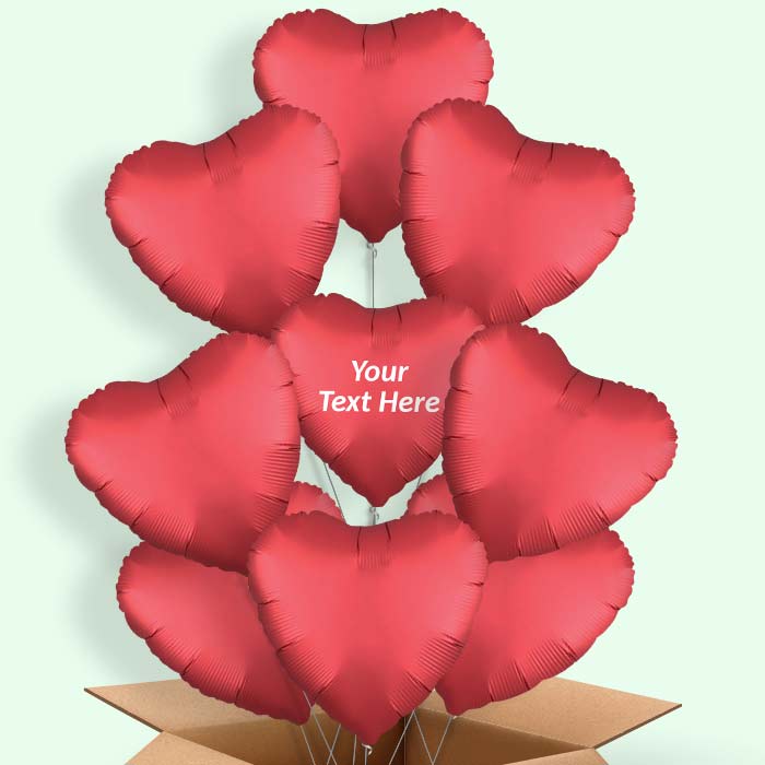 Red Satin Heart Helium Balloon in a Box - 9 Balloon | Party Save Smile