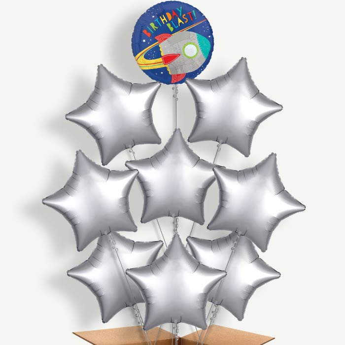 Space Rocket Birthday Helium Balloon Bundle | Party Save Smile