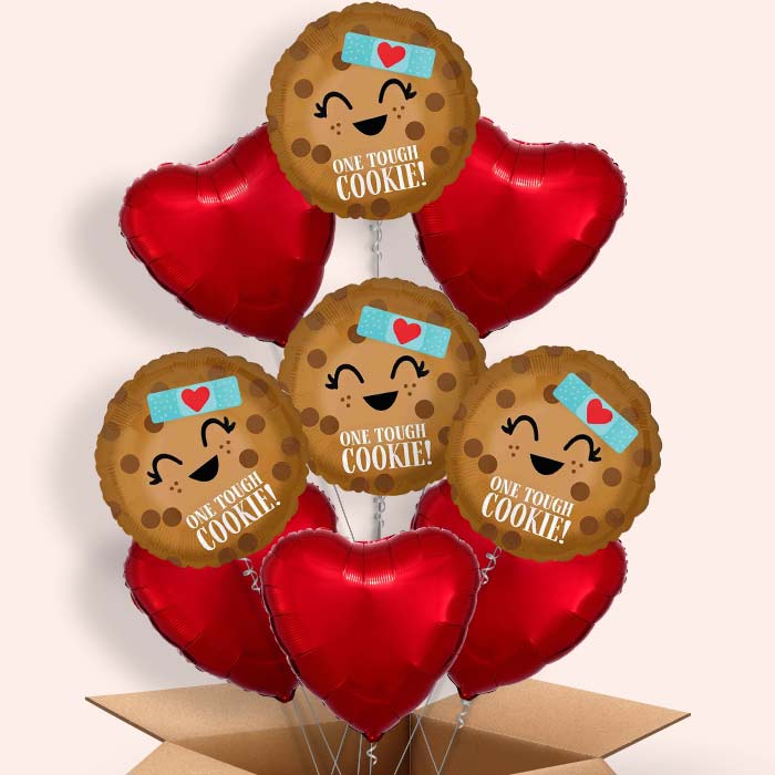One Tough Cookie Get Well Helium Balloon in a Box - 9 Balloons | Party Save Smile