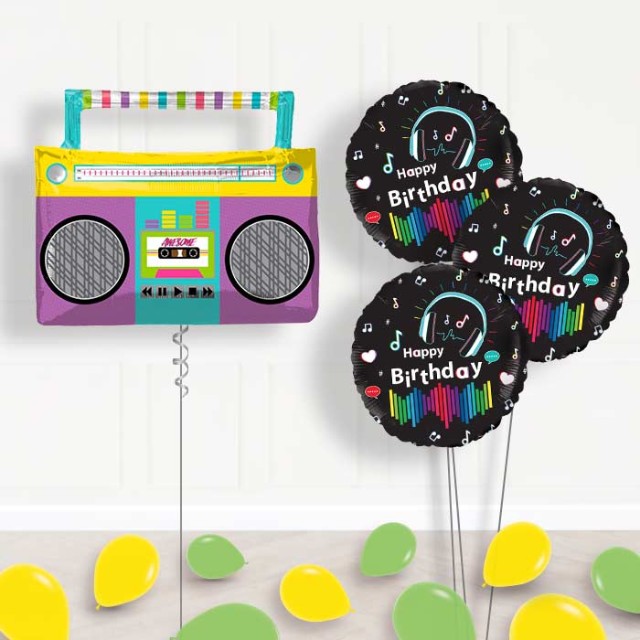 Giant Boombox Balloon Bouquet Delivery - Themed Bouquet and Latex | Party Save Smile