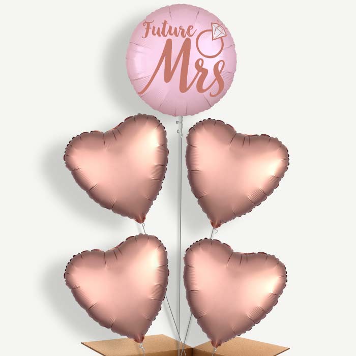Future Mrs Blush Wedding Helium Cluster Balloons | Party Save Smile