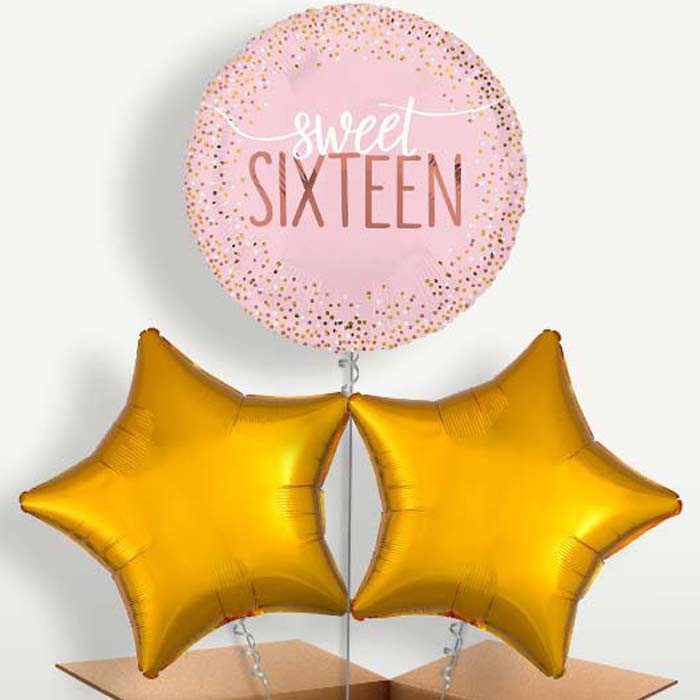 Sweet 16 Blush Helium Bunch of Balloons | Party Save Smile