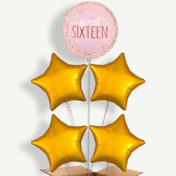 Sweet 16 Blush Helium Balloon Cluster | Party Save Smile