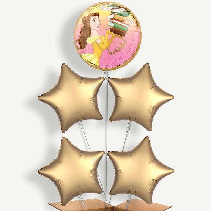 Princess Belle Balloon Cluster Inflated with Helium | Party Save Smile