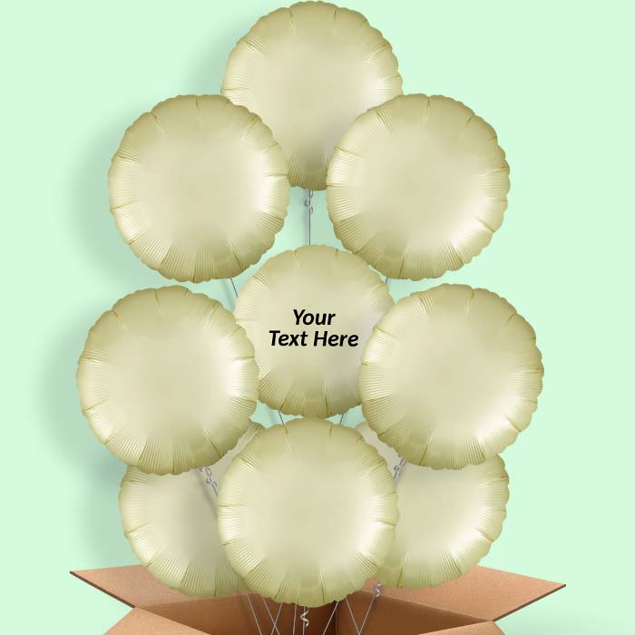 Pastel Yellow Satin Circle Helium Balloon in a Box - 9 Balloon | Party Save Smile
