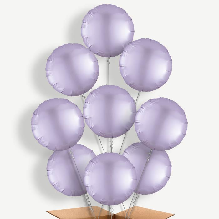 Pastel Lilac Purple Satin Circle Helium Balloon Bundle | Party Save Smile