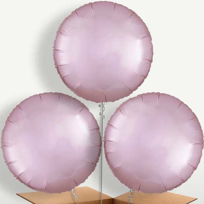 Pastel Pink Satin Circle Balloon Bunch | Party Save Smile