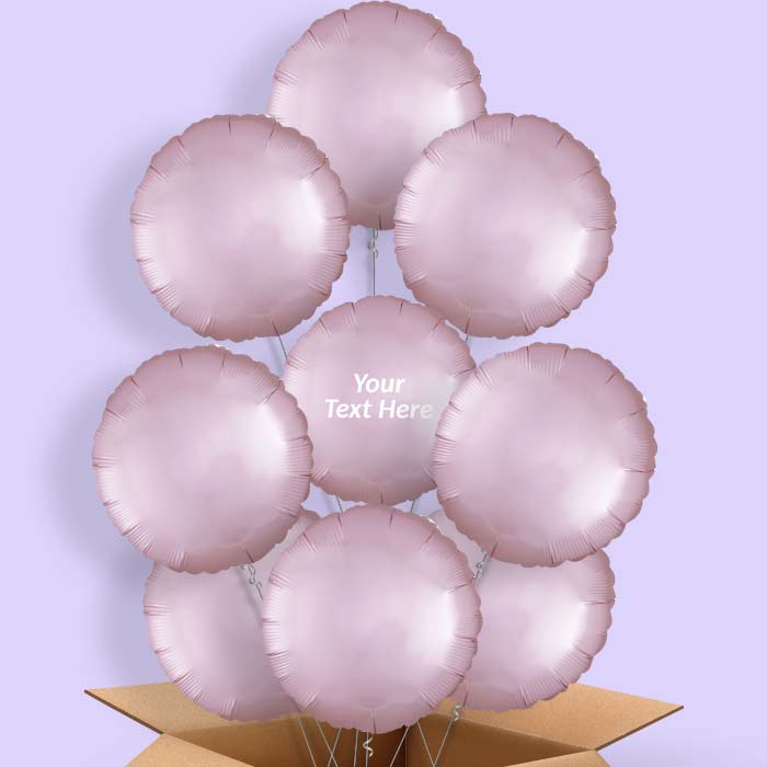 Pastel Pink Satin Circle Helium Balloon in a Box - 9 Balloon | Party Save Smile