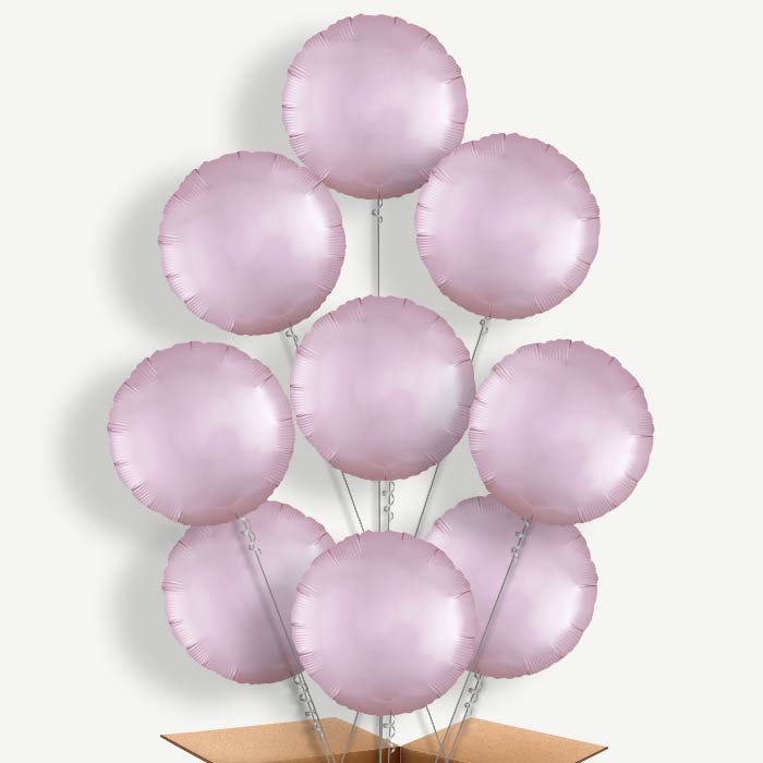 Pastel Pink Satin Circle Helium Balloon Bundle | Party Save Smile
