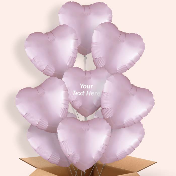 Pastel Pink Satin Heart Helium Balloon in a Box - 9 Balloon | Party Save Smile