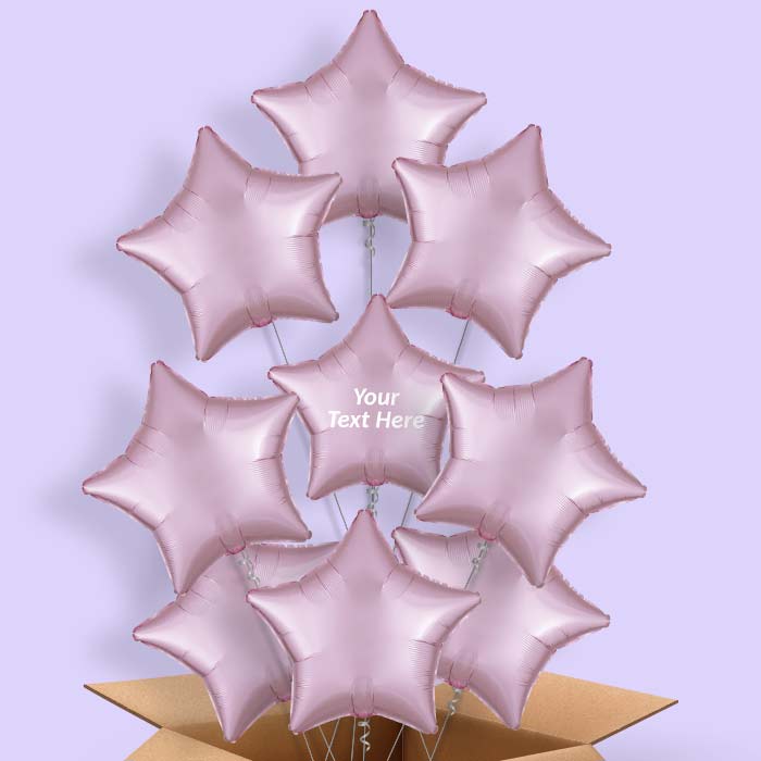 Pastel Pink Satin Star Helium Balloon in a Box - 9 Balloon | Party Save Smile