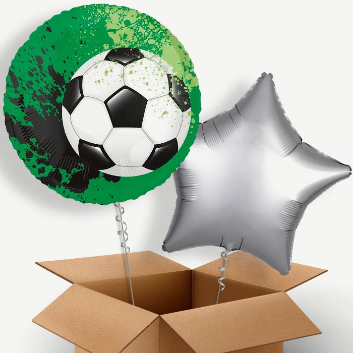 Green Football Helium Balloon Two | Party Save Smile