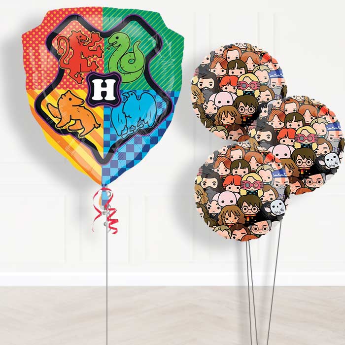 Hogwarts Harry Potter Party Helium Balloons in a Box - With 3 Themed Balloons | Party Save Smile
