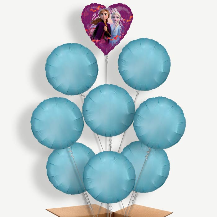 Heart Frozen 2 Balloon Bundle Inflated with Helium | Party Save Smile