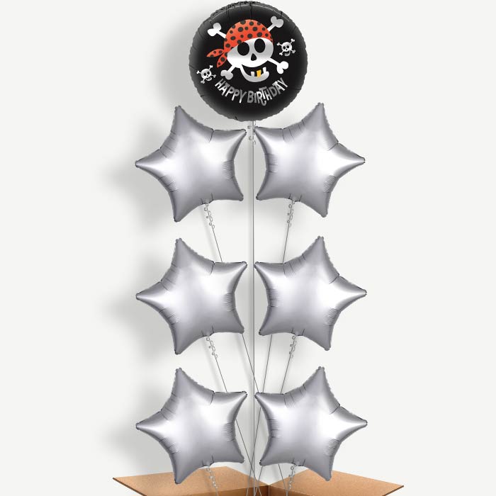 Happy Birthday Pirate Helium Balloon Arrangement | Party Save Smile