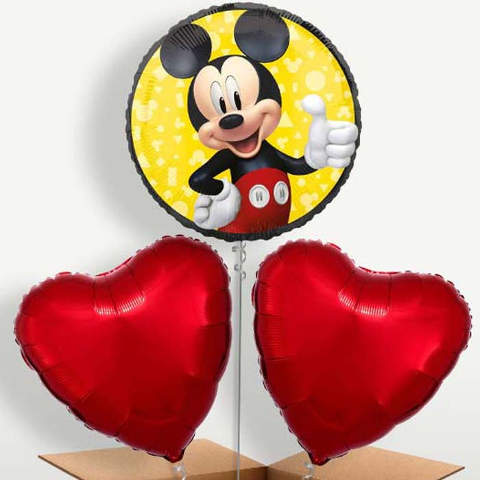 Mickey Mouse Black Balloon Bunches inflated with Helium | Party Save Smile