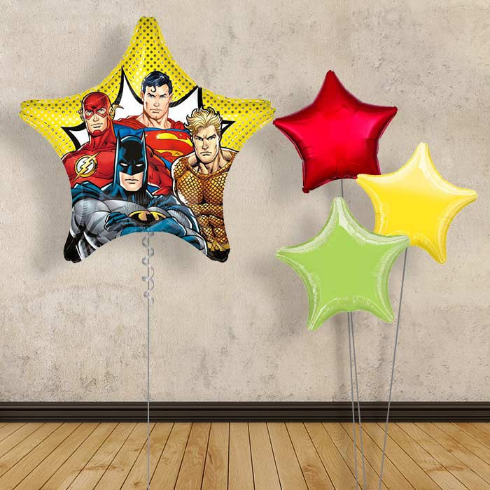 Justice League Supershape Balloon Bouquet - Plain Bouquet | Party Save Smile
