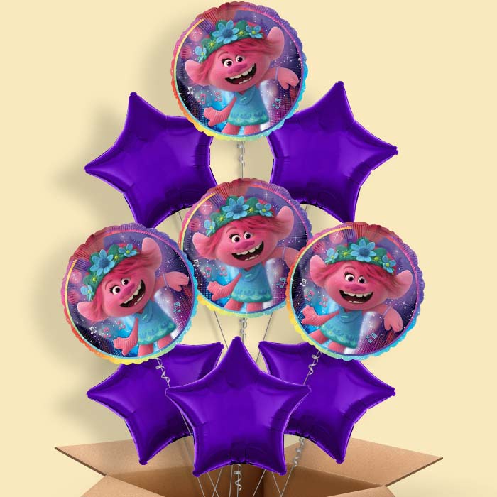 Trolls World Tour Helium Balloon in a Box - 9 Balloons | Party Save Smile