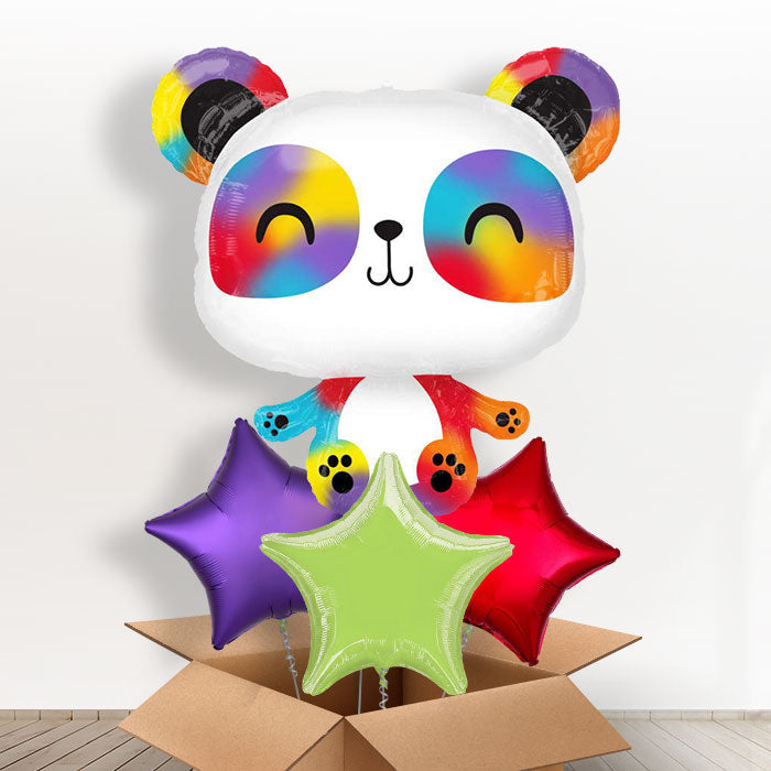 Giant Panda Helium Balloon In a Box - With 3 Plain Balloons | Party Save Smile