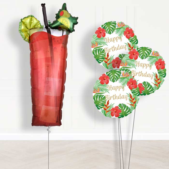 Bloody Mary Cocktail Birthday Balloon Bouquet Delivery - Themed Bouquet | Party Save Smile