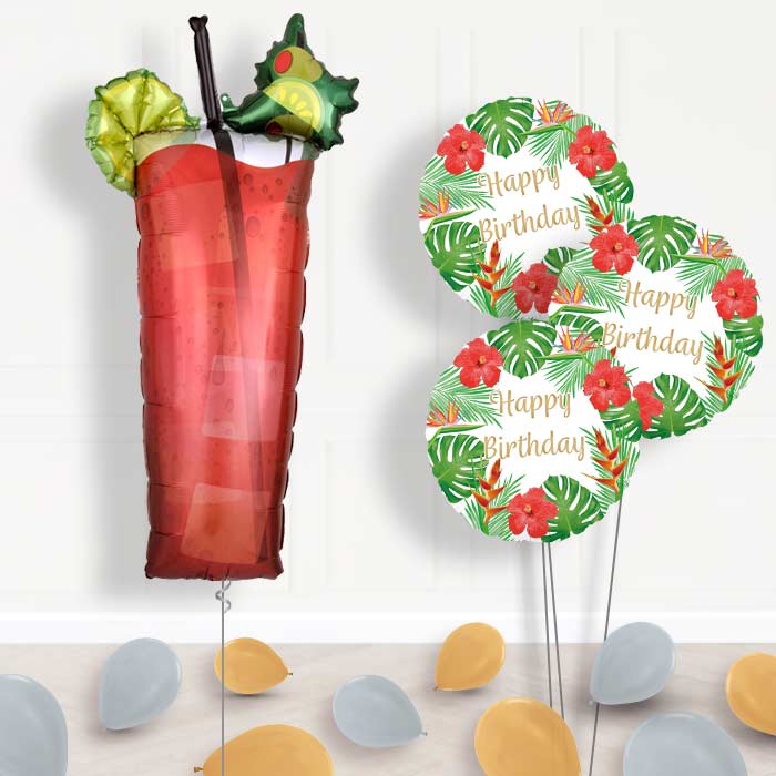 Bloody Mary Cocktail Birthday Balloon Bouquet Delivery - Themed Bouquet and Latex | Party Save Smile