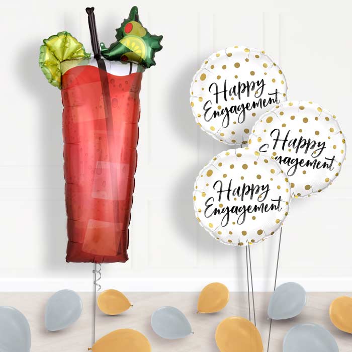 Engagement Bloody Mary Cocktail Balloon Bouquet Delivery - Themed Bouquet and Latex | Party Save Smile
