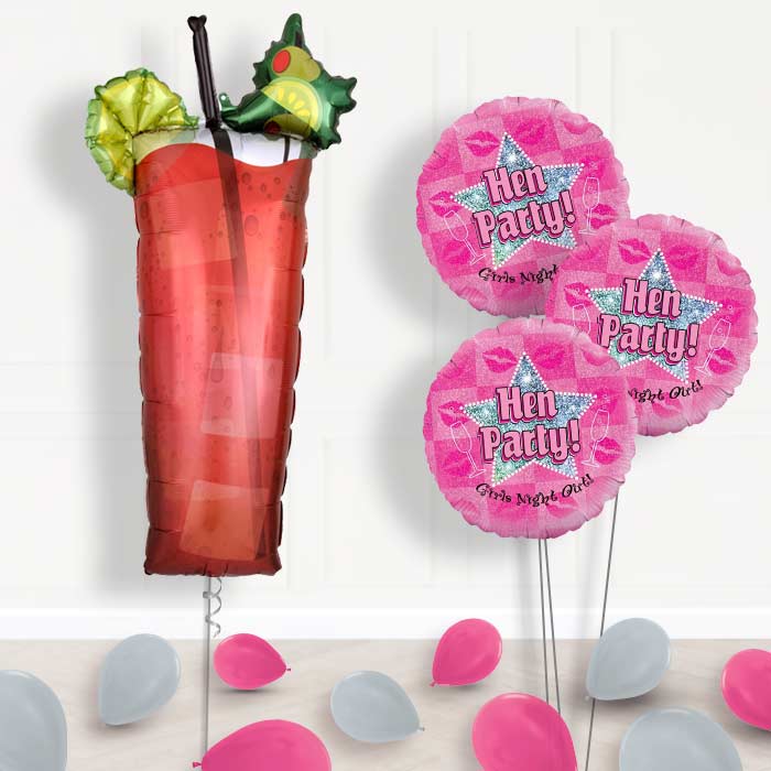 Hen Party Bloody Mary Cocktail Balloon Bouquet Delivery - Themed Bouquet and Latex | Party Save Smile