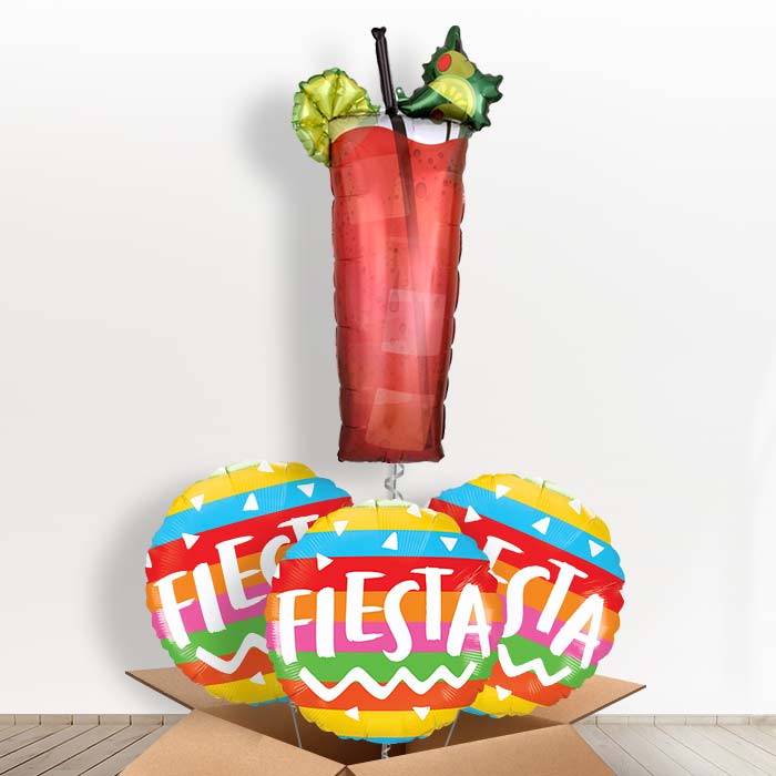 Summer Themed Bloody Mary Cocktail Helium Balloon in a Box - With 3 Themed Balloons | Party Save Smile