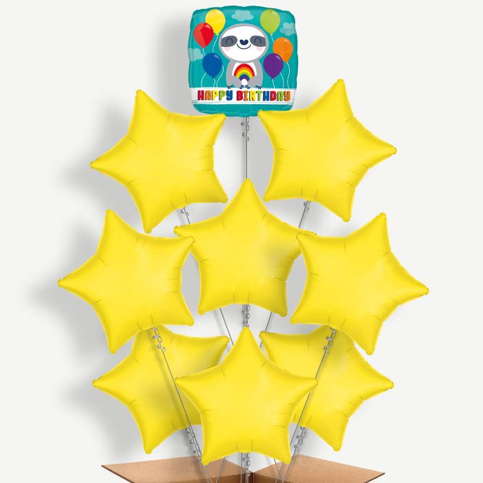 Happy Birthday Sloth Helium Balloon Bundle | Party Save Smile